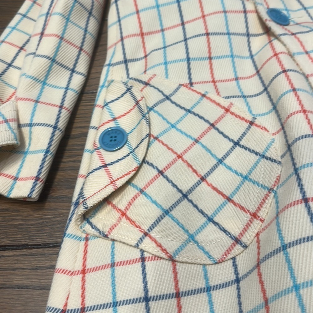 Marc Jacobs Guinevere Windowplane Plaid Wool Trench Coat - Picture 3 of 6